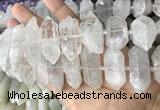 CNG7940 15*30mm - 17*30mm faceted nuggets white crystal beads