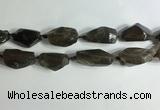 CNG7955 15.5 inches 15*25mm - 20*40mm nuggets smoky quartz beads