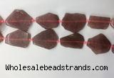 CNG7979 25*30mm - 35*45mm freeform strawberry quartz slab beads