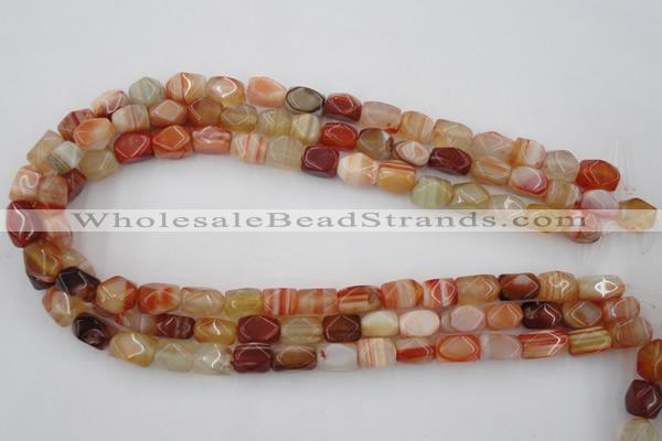 CNG800 15.5 inches 8*12mm faceted nuggets agate gemstone beads