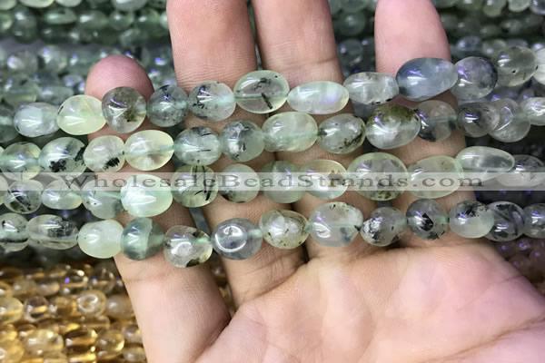 CNG8035 15.5 inches 8*10mm nuggets green rutilated quartz beads