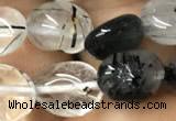 CNG8036 15.5 inches 8*10mm nuggets black rutilated quartz beads