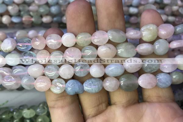 CNG8037 15.5 inches 8*10mm nuggets morganite beads wholesale