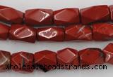 CNG809 15.5 inches 9*13mm faceted nuggets red jasper beads