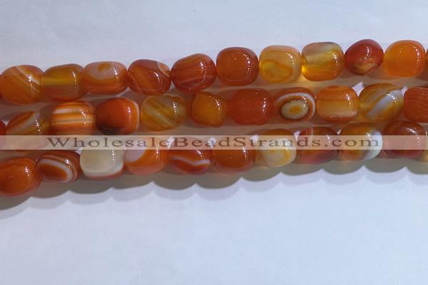 CNG8134 15.5 inches 8*12mm nuggets striped agate beads wholesale