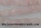 CNG815 15.5 inches 8*12mm faceted nuggets rose quartz beads