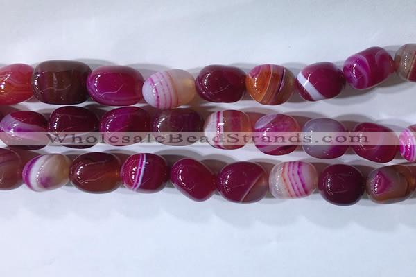 CNG8187 15.5 inches 10*14mm nuggets striped agate beads wholesale