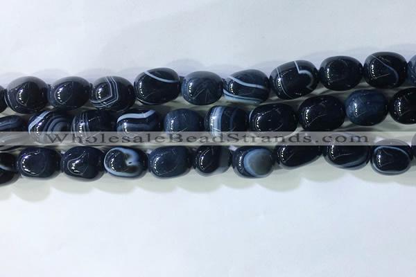 CNG8198 15.5 inches 10*14mm nuggets striped agate beads wholesale