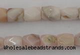 CNG824 15.5 inches 9*12mm faceted nuggets pink opal gemstone beads