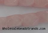 CNG833 15.5 inches 13*18mm faceted nuggets rose quartz beads