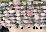 CNG8525 15.5 inches 7*10mm - 8*12mm faceted nuggets rhodochrosite beads