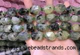 CNG8582 13*18mm - 15*20mm faceted nuggets green rutilated quartz  beads