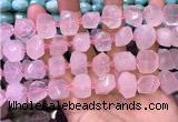 CNG8590 12*16mm - 13*18mm faceted nuggets rose quartz beads