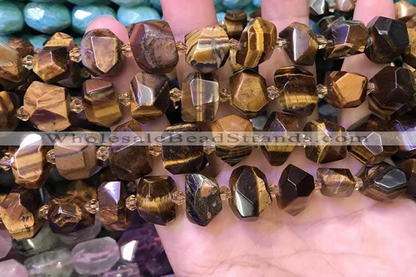 CNG8597 12*16mm - 13*18mm faceted nuggets yellow tiger eye beads