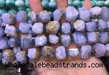 CNG8599 12*16mm - 13*18mm faceted nuggets blue lace agate beads