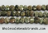 CNG8619 10*13mm - 12*16mm faceted freeform rhyolite beads