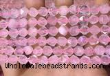 CNG8691 15.5 inches 8mm faceted nuggets rose quartz beads