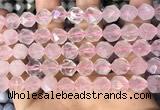 CNG8692 15.5 inches 10mm faceted nuggets rose quartz beads