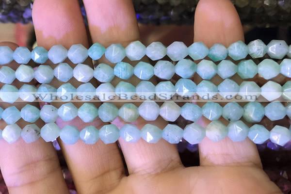 CNG8710 15.5 inches 6mm faceted nuggets amazonite gemstone beads