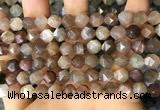 CNG8751 15.5 inches 8mm faceted nuggets moonstone beads wholesale