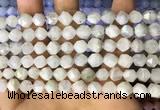 CNG8757 15.5 inches 8mm faceted nuggets white moonstone beads