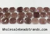 CNG8803 15.5 inches 16mm - 20mm faceted freeform strawberry quartz beads