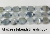 CNG8805 15.5 inches 16mm - 20mm faceted freeform aquamarine beads