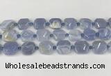 CNG8818 15.5 inches 16mm - 20mm faceted freeform blue chalcedony beads