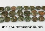 CNG8822 15.5 inches 16mm - 20mm faceted freeform rhyolite beads