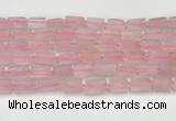 CNG8846 15.5 inches 8*12mm - 10*16mm nuggets matte rose quartz beads