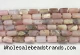 CNG8859 15.5 inches 8*12mm - 10*16mm nuggets matte pink opal beads