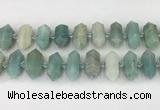 CNG8902 10*25mm - 14*30mm faceted nuggets amazonite beads