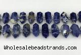 CNG8903 10*25mm - 14*30mm faceted nuggets sodalite beads