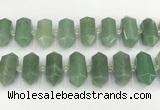 CNG8915 10*25mm - 15*30mm faceted nuggets green aventurine beads