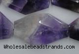 CNG893 15.5 inches 22*30mm faceted freeform dogtooth amethyst beads