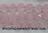 CNG920 15 inches 10mm faceted nuggets rose quartz beads