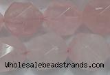 CNG924 15 inches 18mm faceted nuggets rose quartz beads