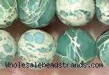 CNI368 15.5 inches 8mm round blue impression jasper beads