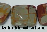 CNJ17 15.5 inches 30*30mm faceted square natural noreena jasper beads