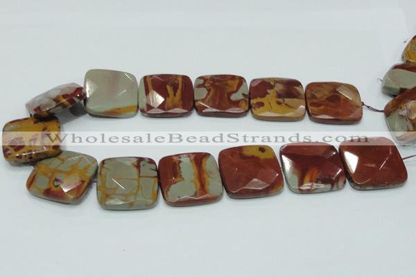 CNJ17 15.5 inches 30*30mm faceted square natural noreena jasper beads