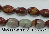 CNJ28 15.5 inches 10*14mm faceted rice natural noreena jasper beads