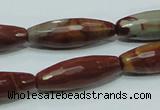 CNJ30 15.5 inches 10*30mm faceted rice natural noreena jasper beads