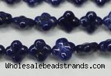 CNL1305 15.5 inches 10mm carved flower natural lapis lazuli beads