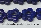 CNL1311 15.5 inches 18mm carved flower natural lapis lazuli beads