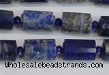 CNL1606 15.5 inches 10*15mm faceted tube lapis lazuli gemstone beads