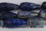 CNL1607 15.5 inches 12*25mm faceted teardrop lapis lazuli beads