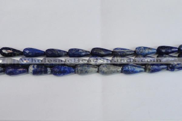 CNL1607 15.5 inches 12*25mm faceted teardrop lapis lazuli beads