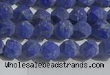 CNL1665 15.5 inches 6mm faceted nuggets matte lapis lazuli beads