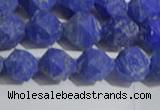 CNL1666 15.5 inches 8mm faceted nuggets matte lapis lazuli beads