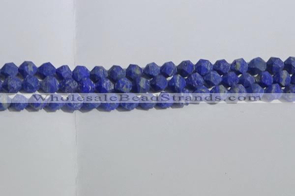 CNL1666 15.5 inches 8mm faceted nuggets matte lapis lazuli beads